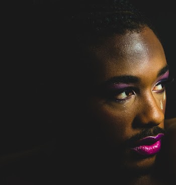 Person Wearing Purple Lipstick
