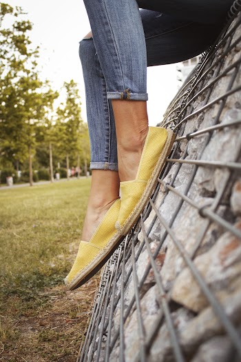 Person Wearing Yellow Shoes