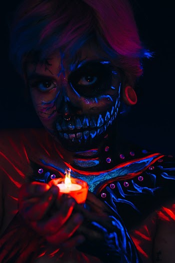 Person With Calavera Face Paint
