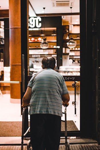 Person With Disability Entering A Store