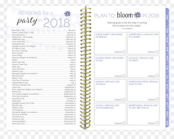 Personal organizer Goal Paper Hardcover Calendar - 2018 feather calendar 