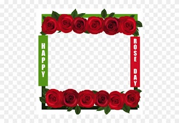 Personalize Photo Frame With Red Rose - Happy Rose Day Photo Frame
