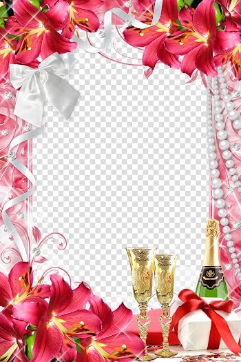 Personalized Wedding Birthday, Rose pearl frame transparent background PNG clipart