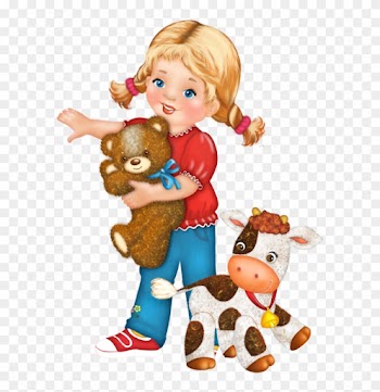 Personnages, Illustration, Individu, Personne, Gens - Girl Playing Doll Clipart Png