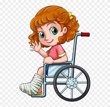 Personnages, Illustration, Individu, Personne, Gens - Little Girl Drawing In Wheelchair