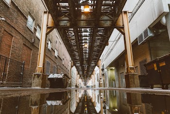 Perspective Below an Elevated Railway