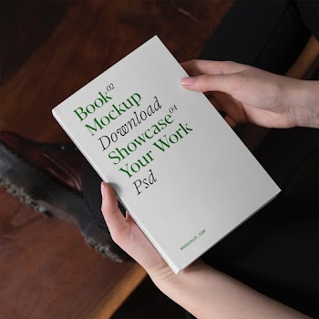Perspective Book in Hands Mockup