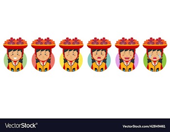 peru avatar with various expression