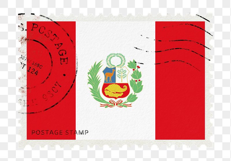 Peru flag png post stamp | Free PNG - rawpixel