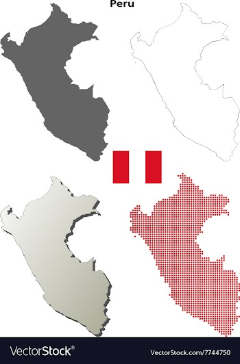 Peru outline map set vector image