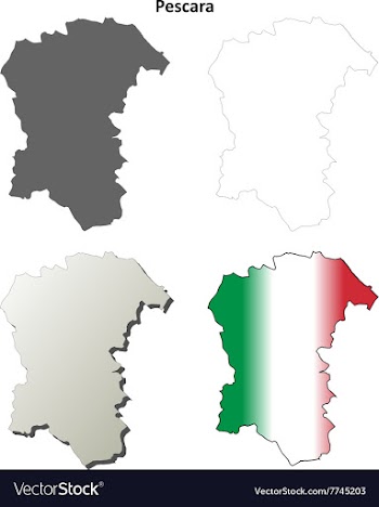 Pescara blank detailed outline map set vector image