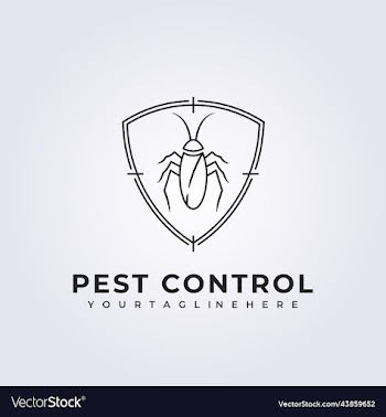 pest control cockroach insect logo minimal line