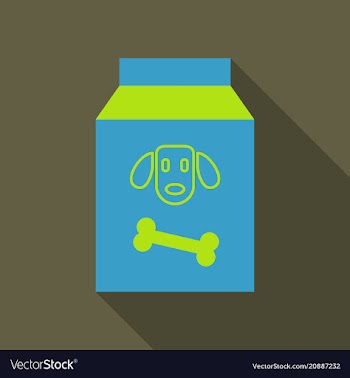 Pet cat and dog food bag sign simple icon on vector image