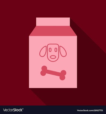 Pet cat and dog food bag sign simple icon on vector image