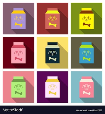 Pet cat and dog food bag sign simple icon on vector image