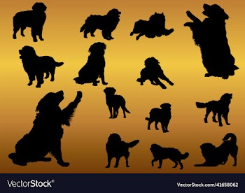 pet dogs silhouette collection