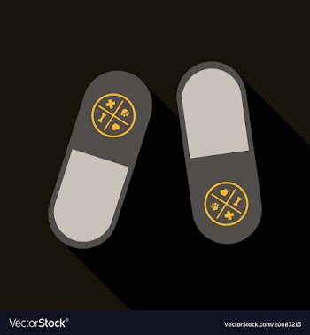 Pet drugs vitamins outline isolated on background vector image