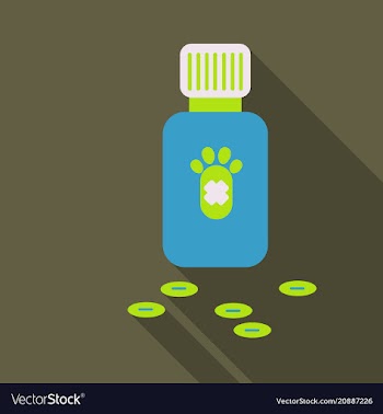 Pet drugs vitamins outline isolated on background vector image
