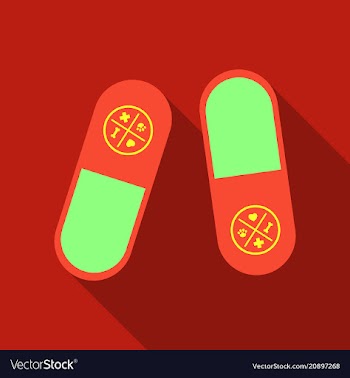 Pet drugs vitamins outline isolated on background vector image