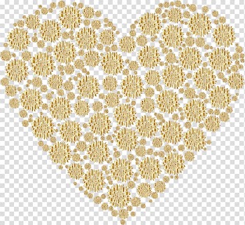 Petal Heart Flower , gold heart transparent background PNG clipart
