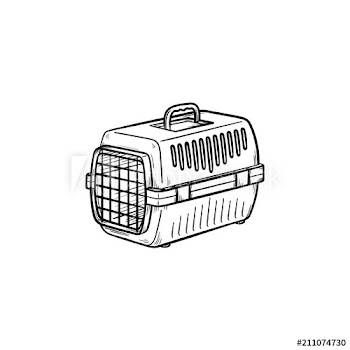 Pets transport box hand drawn outline doodle icon
