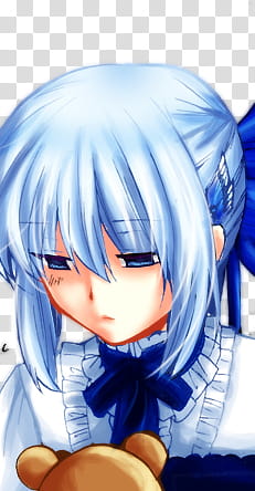PH Colorings, blue-haired female anime character transparent background PNG clipart