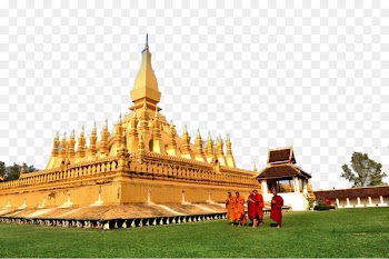 Pha That Luang Haw Phra Kaew Wat Si Saket Luang Prabang Chiang Mai - Thailand Golden temple scenery 