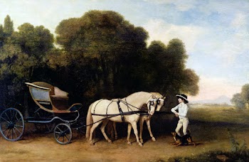Phaeton with a Pair of Cream Ponies and a… | Free public domain illustration