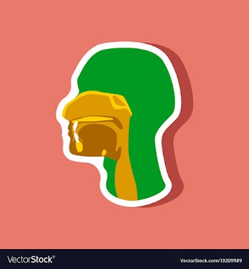 Pharynx paper sticker on stylish background vector image