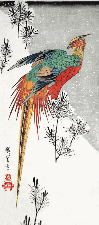 Pheasant (1835) vintage Japanese woodblock | Free Photo Illustration - rawpixel