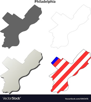 Philadelphia Map Icon Set vector image