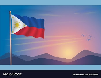 philippines flag in the morning sun