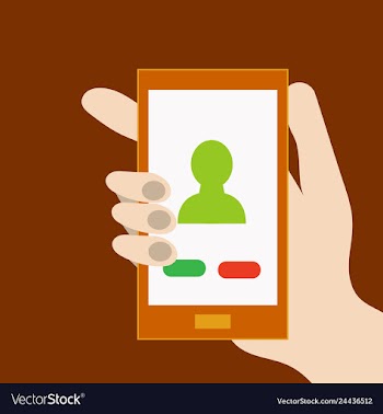Phone call button on smartphone screen hand vector image
