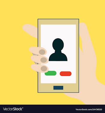 Phone call button on smartphone screen hand vector image