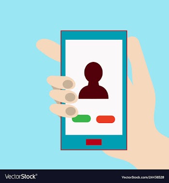 Phone call button on smartphone screen hand vector image