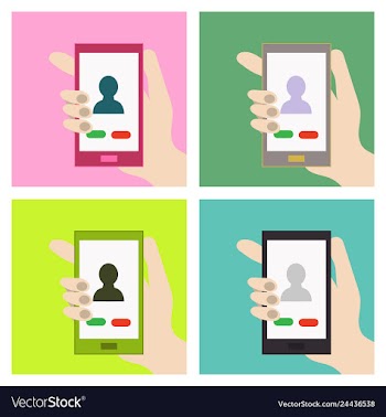 Phone call button on smartphone screen hand vector image