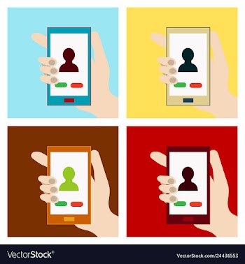 Phone call button on smartphone screen hand vector image