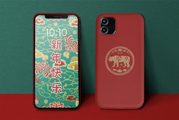 Phone screen, case mockup, Chinese | Free PSD Mockup - rawpixel