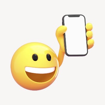 Phone screen mockup, 3D emoticon | Free PSD Mockup - rawpixel