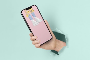 Phone screen mockup, ripped paper, | Free PSD Mockup - rawpixel