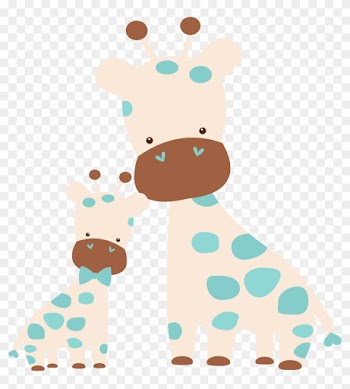Photo By @kammytroquinhas - Mom And Baby Giraffe Clip Art