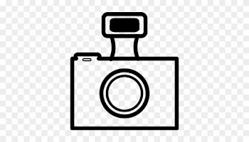 Photo Camera Outline With Flash Vector - Photography