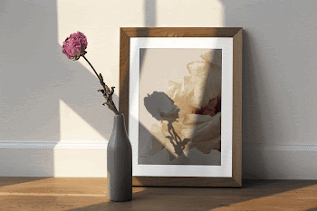 Photo frame mockup, flower vase | Free PSD Mockup - rawpixel