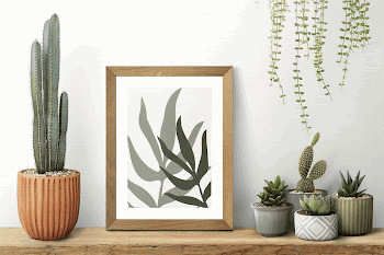 Photo frame mockup, houseplant decor | Free PSD Mockup - rawpixel