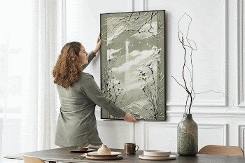 Photo frame mockup, woman decorating | Free PSD Mockup - rawpixel