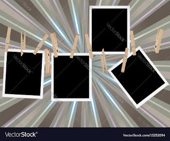 Photo frames on rope vector image