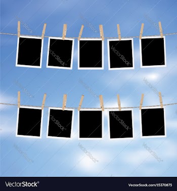 Photo frames on rope vector image
