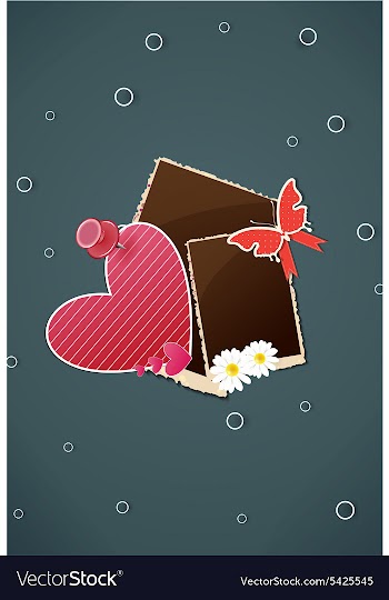Photo frames with flowers vector image