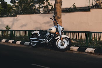 Photo of a Chopper Bike Parked Outdoor