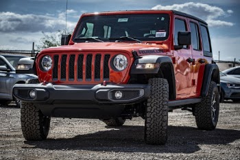 Photo of a Parked Red Jeep Wrangler Rubicon
